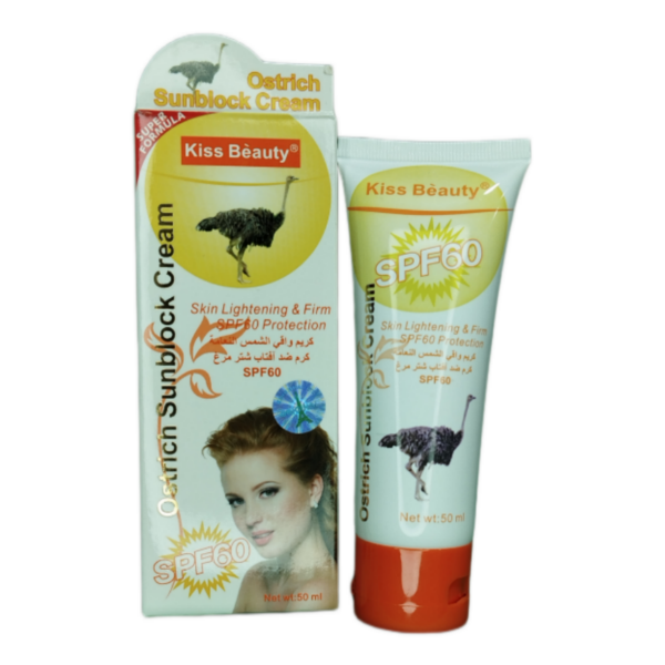 کرم ضد آفتاب کیس بیوتی حاوی حصاره پوست شتر مرغ spf60 حجم 50 میل