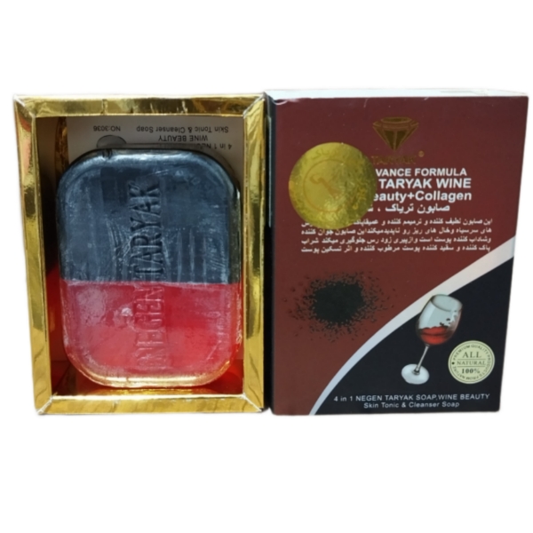 صابون شراب کلاژن طلا TARYAK WINE Soap Beauty Collagen حجم 120 گرم اصلی
