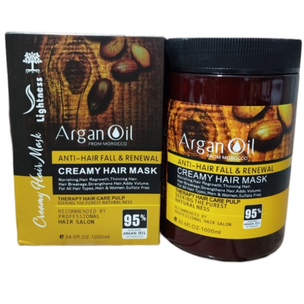ماسک مو لایتنس حاوی روغن آرگان بدون سولفات لیبل دار اصلی مراکشی Lightness Argan Oil حجم 1000 میل