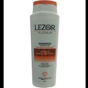 شامپو لزور حاوی کراتین و پروتئین هیدرولیز شده جوانه گندم LEZOR حجم ۴۰۰ میل